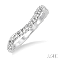 1/5 Ctw Round Cut Diamond Wedding Band in 14K White Gold