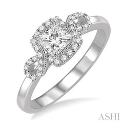 1/5 Ctw Diamond Semi-mount Engagement Ring in 14K White Gold