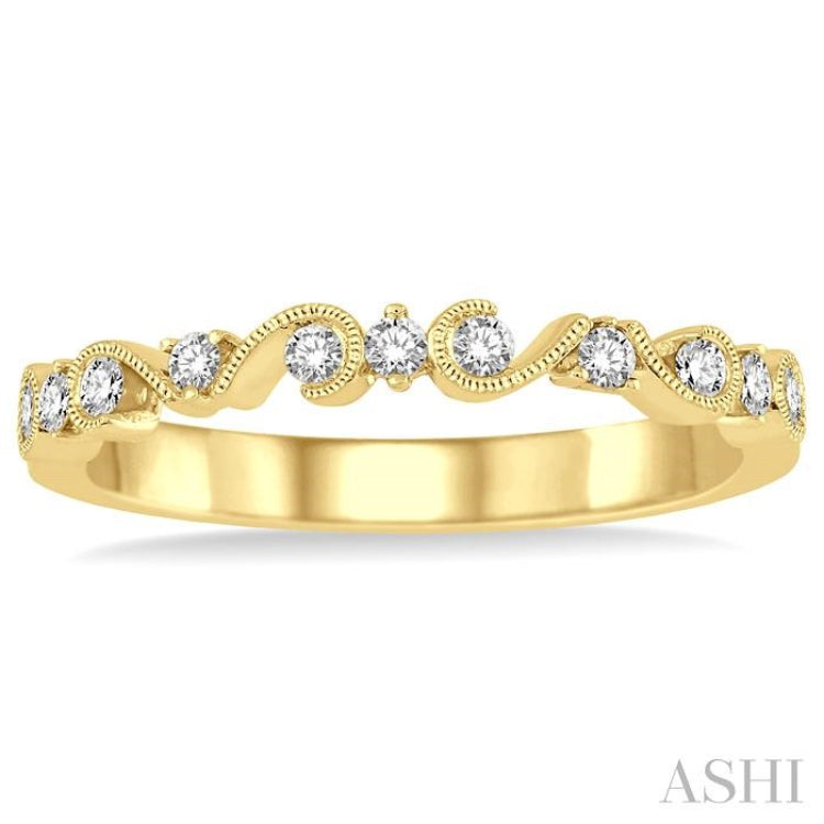 1/5 Ctw Round Cut Diamond Stack Band in 14K Yellow Gold