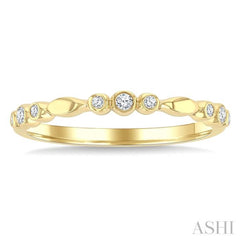 1/10 Ctw Round Cut Diamond Stackable Band in 10K Yellow Gold