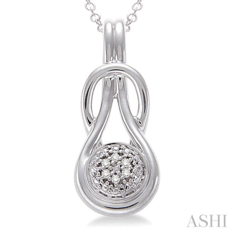 1/50 Ctw Single Cut Diamond Fashion Pendant in Sterling Silver with Chain