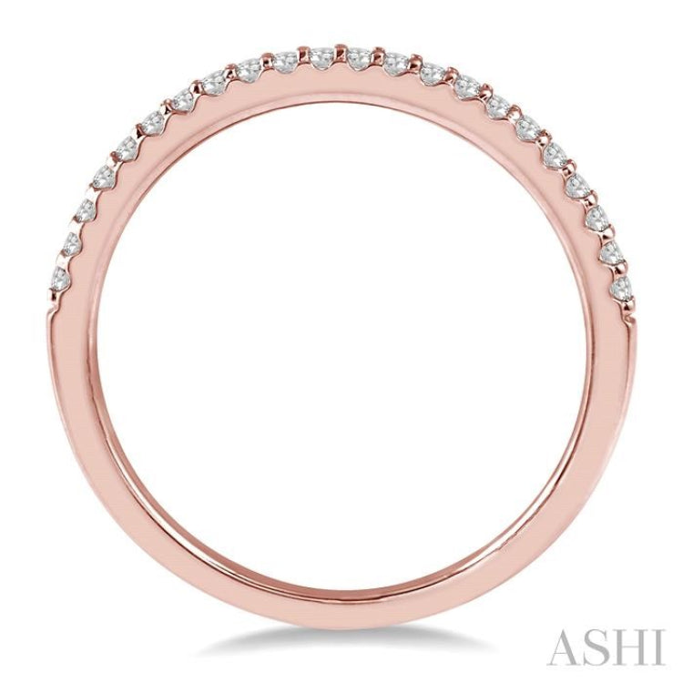 1/5 Ctw Round Cut Diamond Wedding Band in 14K Rose Gold