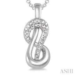 1/20 Ctw Single Cut Diamond Pendant in Sterling Silver with Chain