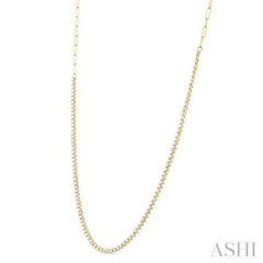 2 5/8 Ctw Round Cut Diamond Paperclip Chain Tennis Necklace in 14K Yellow Gold