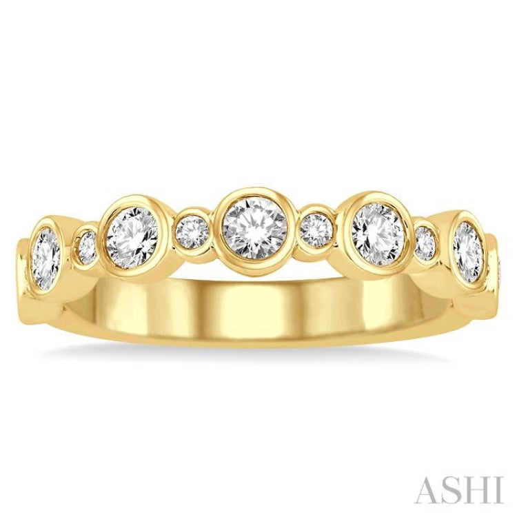 3/4 Ctw Round Cut Diamond Stack Band in 14K Yellow Gold