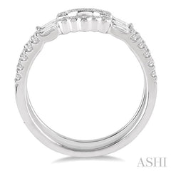 1/2 Ctw Round Cut Diamond Insert Ring in 14K White Gold