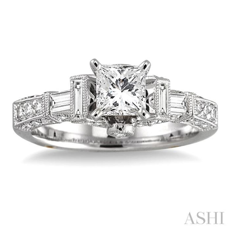 3/4 Ctw Diamond Semi-Mount Engagement Ring in 14K White Gold