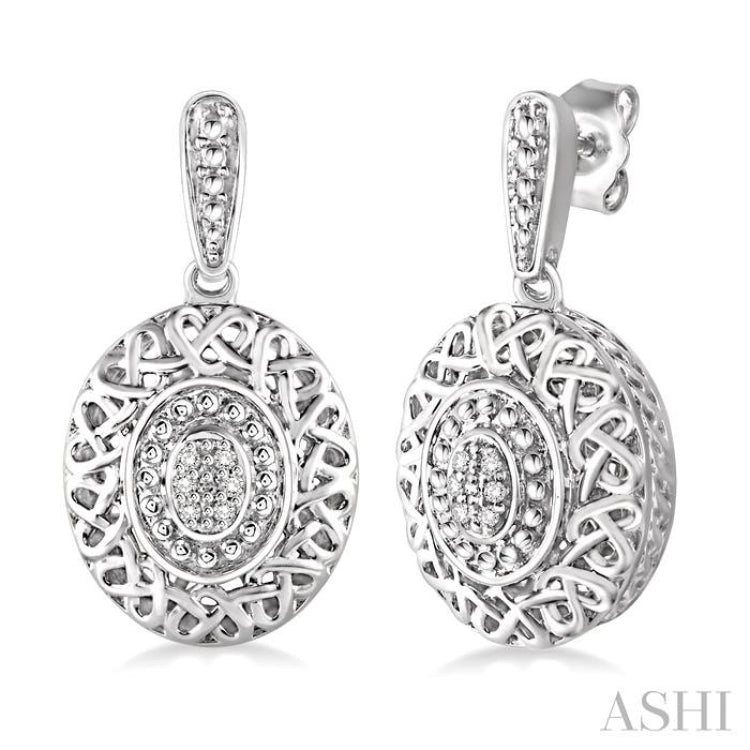 1/20 Ctw Single Cut Diamond Fashion Earrings in Sterling Silver