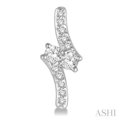 1/3 Ctw 2Stone Round Cut Diamond Earrings in 14K White Gold