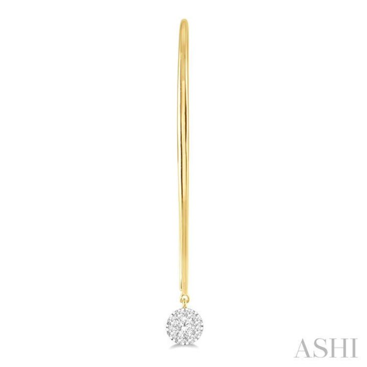 1/3 Ctw Round Dangler Lovebright Diamond Earring in 14K Yellow and White Gold