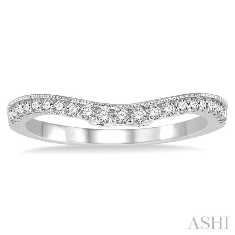 1/4 Ctw Round Cut Diamond Wedding Band in 14K White Gold