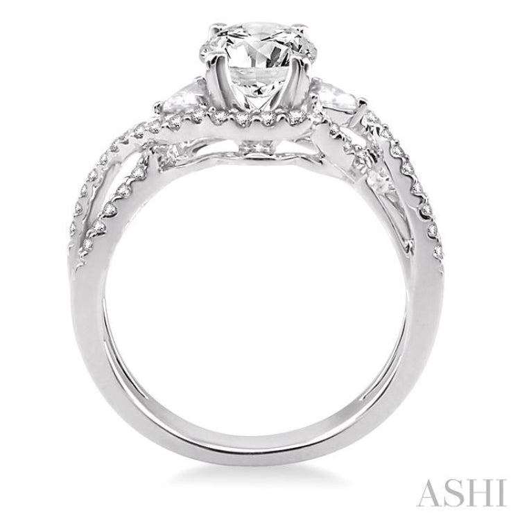 1/2 Ctw Diamond Semi-Mount Engagement Ring in 14K White Gold