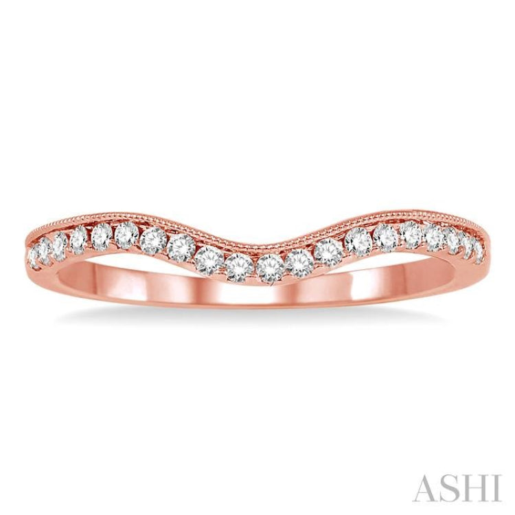1/5 Ctw Round Cut Diamond Wedding Band in 14K Rose Gold