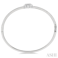 1 Ctw Oval Shape Round Cut Diamond Lovebright Stackable Bangle in 14K White Gold