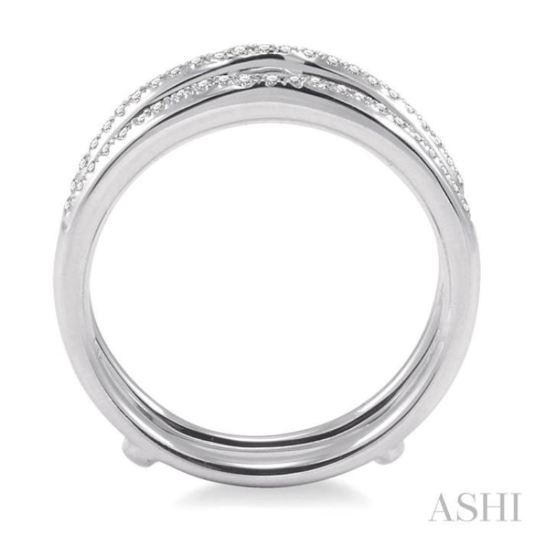 1/5 Ctw Round Cut Diamond Insert Ring in 14K White Gold