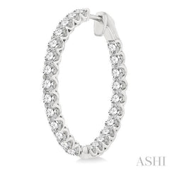 4 Ctw Inside-Out Round Cut Diamond Hoop Earrings in 14K White Gold