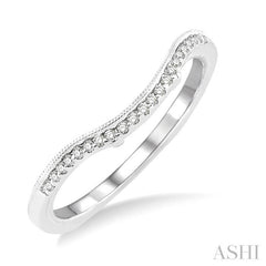 1/10 Ctw Round Cut Diamond Wedding Band in 14K White Gold