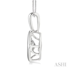 1/5 Ctw Round Cut Diamond Emotion Pendant in 14K White Gold with Chain