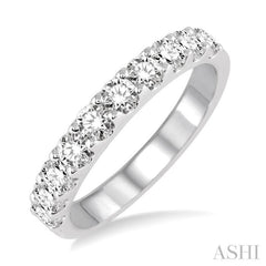 1 Ctw Round Cut Diamond Wedding Band in 14K White Gold