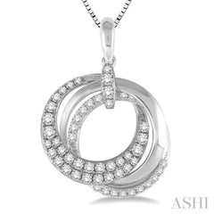 3/4 Ctw Round Cut Diamond Pendant in 14K White Gold with Chain