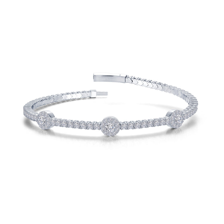 3.20 CTW Halo Station Flexible Tennis Bracelet