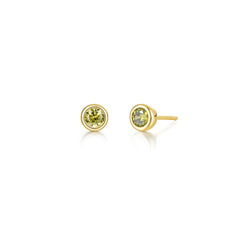 August Bezel Birthstone Earrings