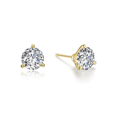 2 CTW 3 Prong Martini Stud Earrings