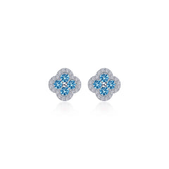 0.8 CTW Halo Stud Earrings