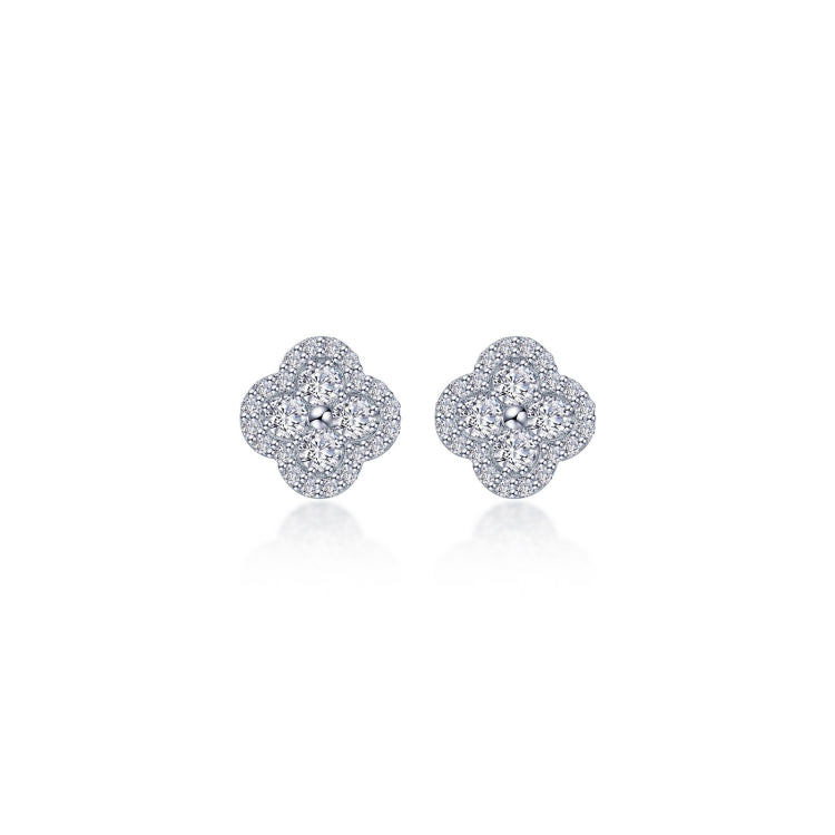 0.8 CTW Halo Stud Earrings