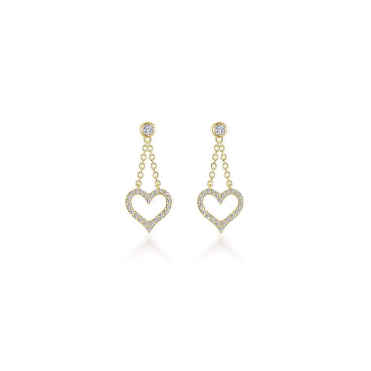 Cut-Out Heart Dangle Earrings