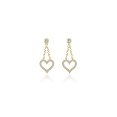 Cut-Out Heart Dangle Earrings