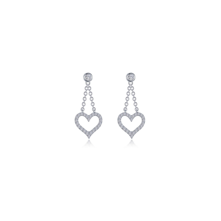 Cut-Out Heart Dangle Earrings