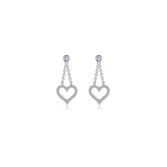 Cut-Out Heart Dangle Earrings