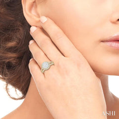 1 Ctw Lovebright Round Cut Diamond Engagement Ring in 14K Yellow and White Gold