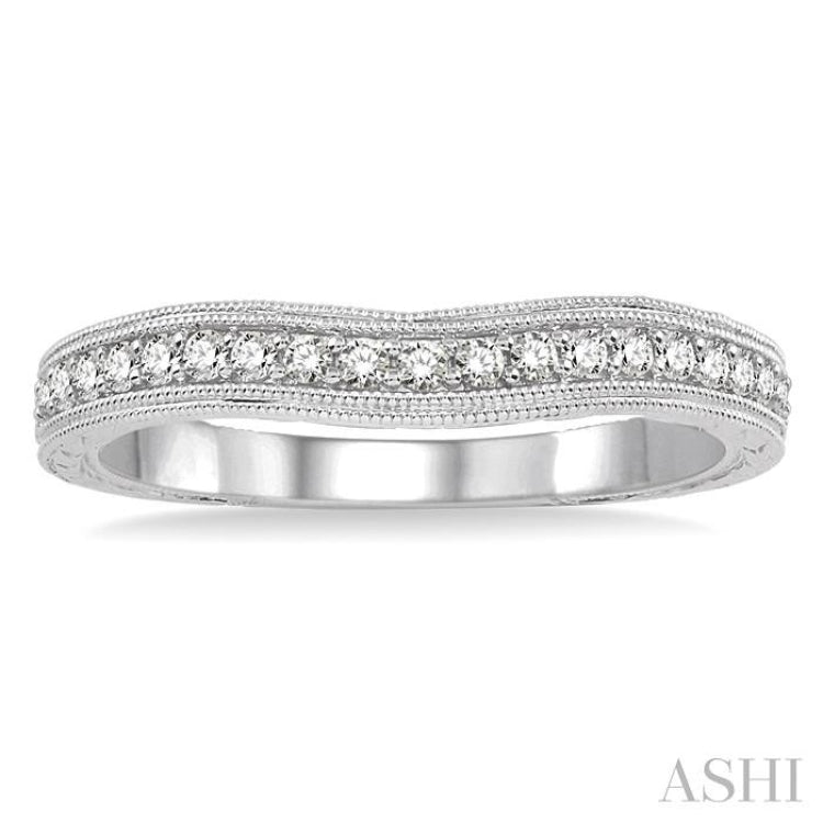 1/5 Ctw Round Cut Diamond Wedding Band in 14K White Gold