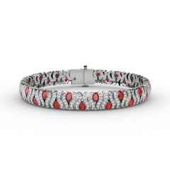 Wave Ruby and Diamond Bracelet