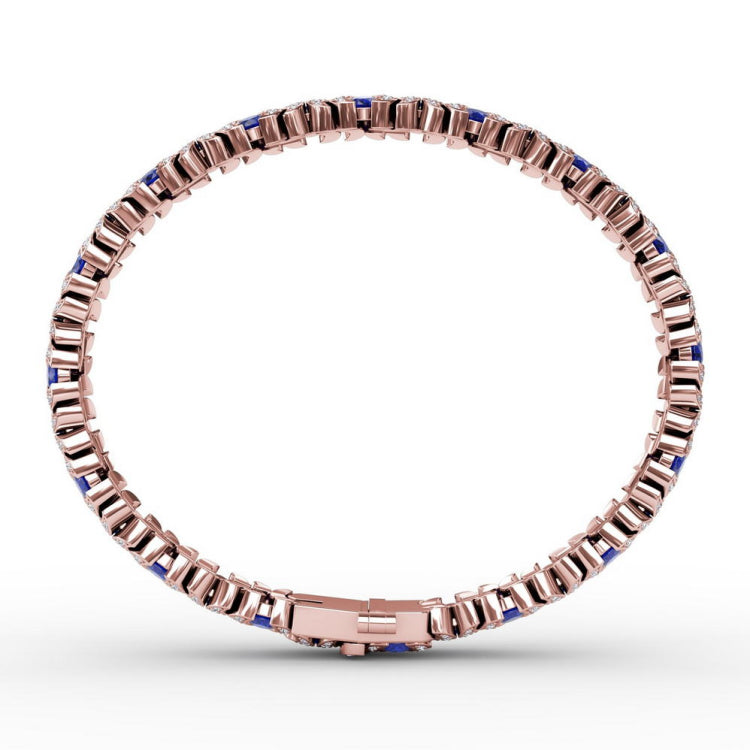 Wave Sapphire and Diamond Bracelet