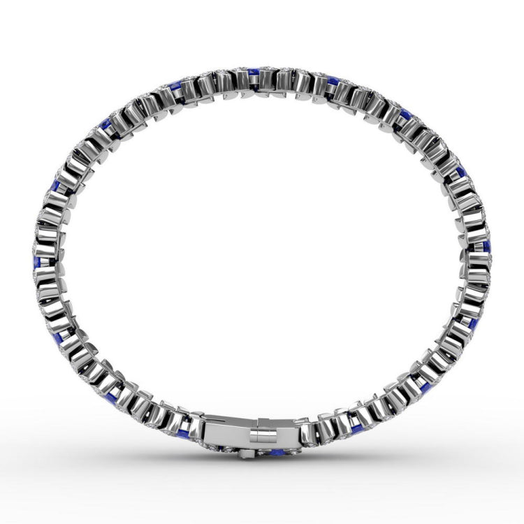 Wave Sapphire and Diamond Bracelet