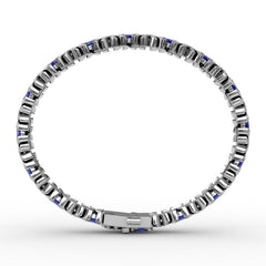 Wave Sapphire and Diamond Bracelet