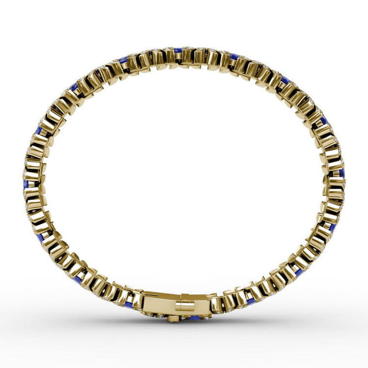 Wave Sapphire and Diamond Bracelet