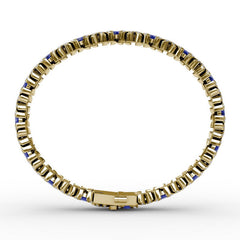 Wave Sapphire and Diamond Bracelet