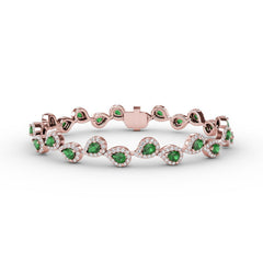 Decorated Emerald and Diamond Bracelet 