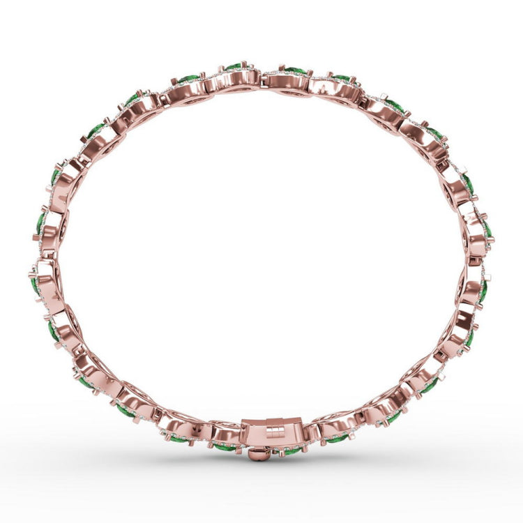 Decorated Emerald and Diamond Bracelet 