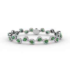 Decorated Emerald and Diamond Bracelet 