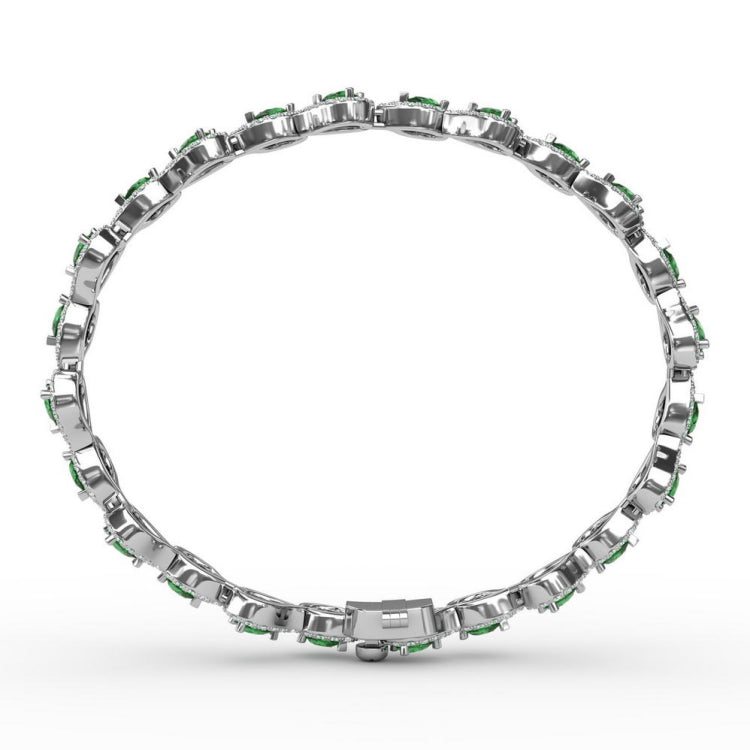 Decorated Emerald and Diamond Bracelet 
