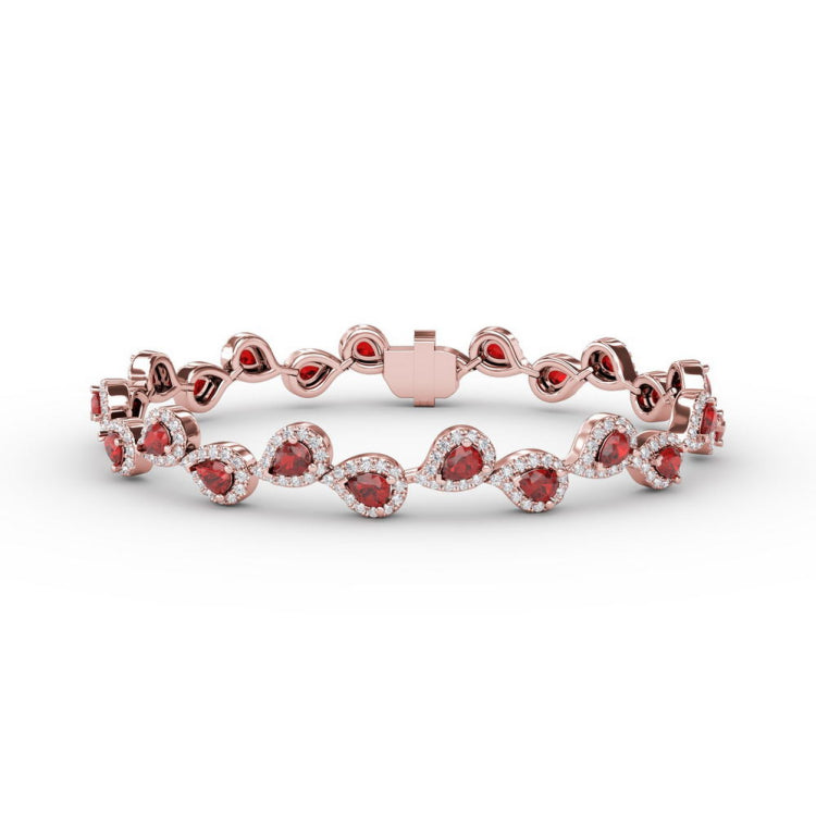 Decorated Ruby and Diamond Bracelet 