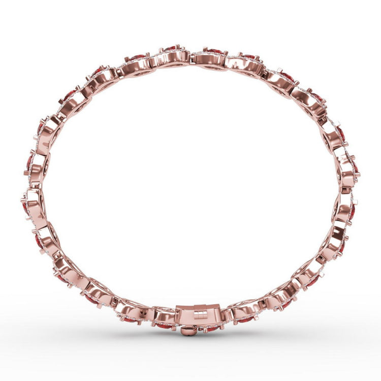 Decorated Ruby and Diamond Bracelet 