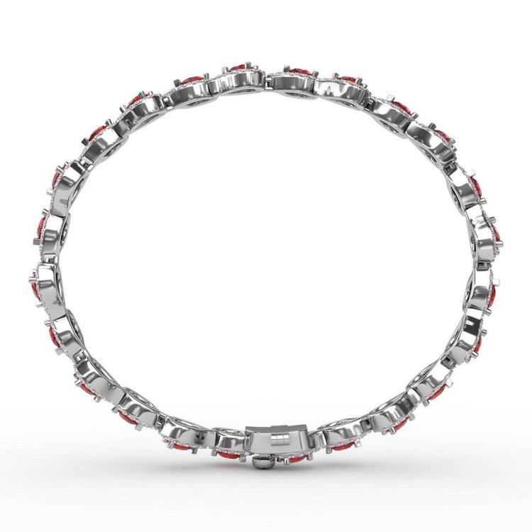 Decorated Ruby and Diamond Bracelet 
