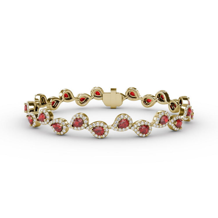 Decorated Ruby and Diamond Bracelet 