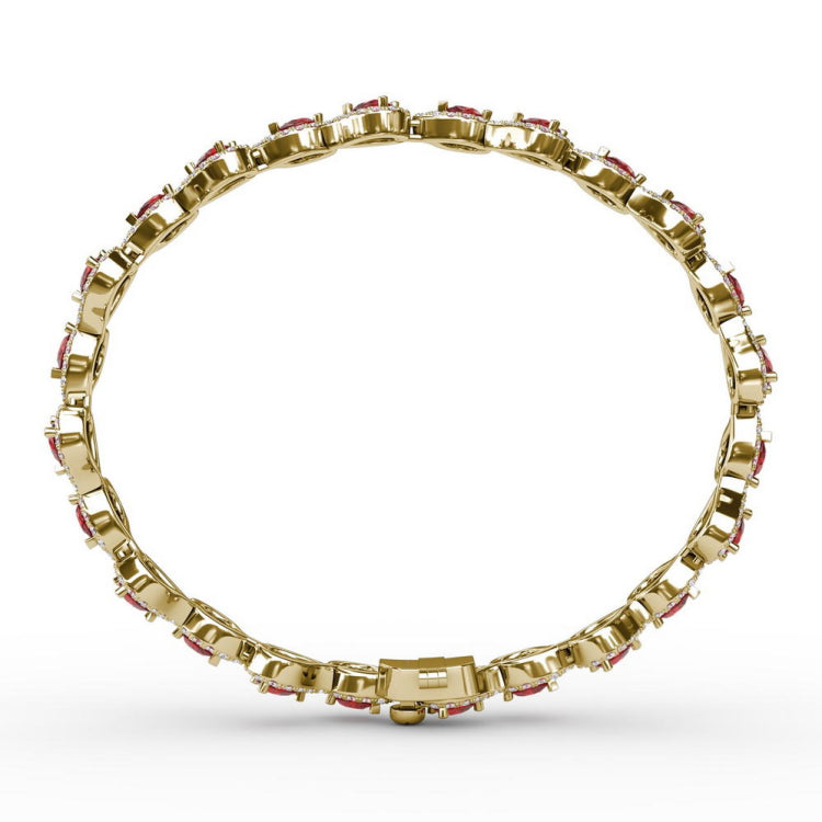 Decorated Ruby and Diamond Bracelet 